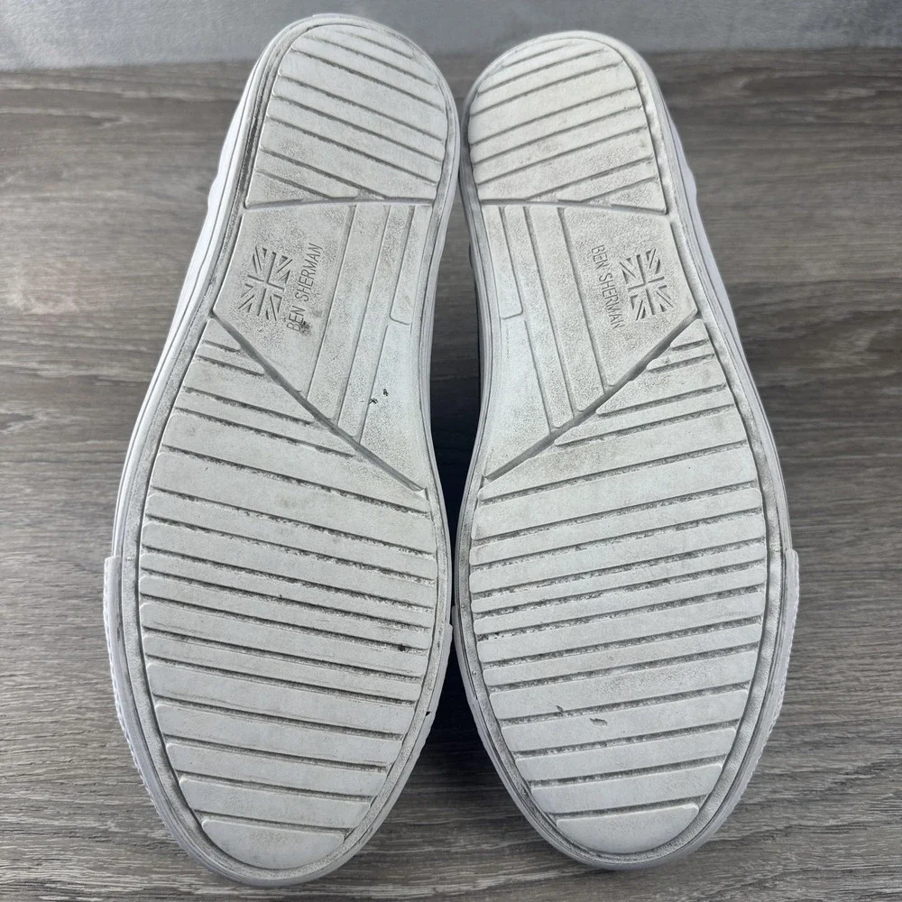 Ben Sherman Shoes Mens Size 9 Gray Canvas Casual Sneaker Lined Fabric 42
